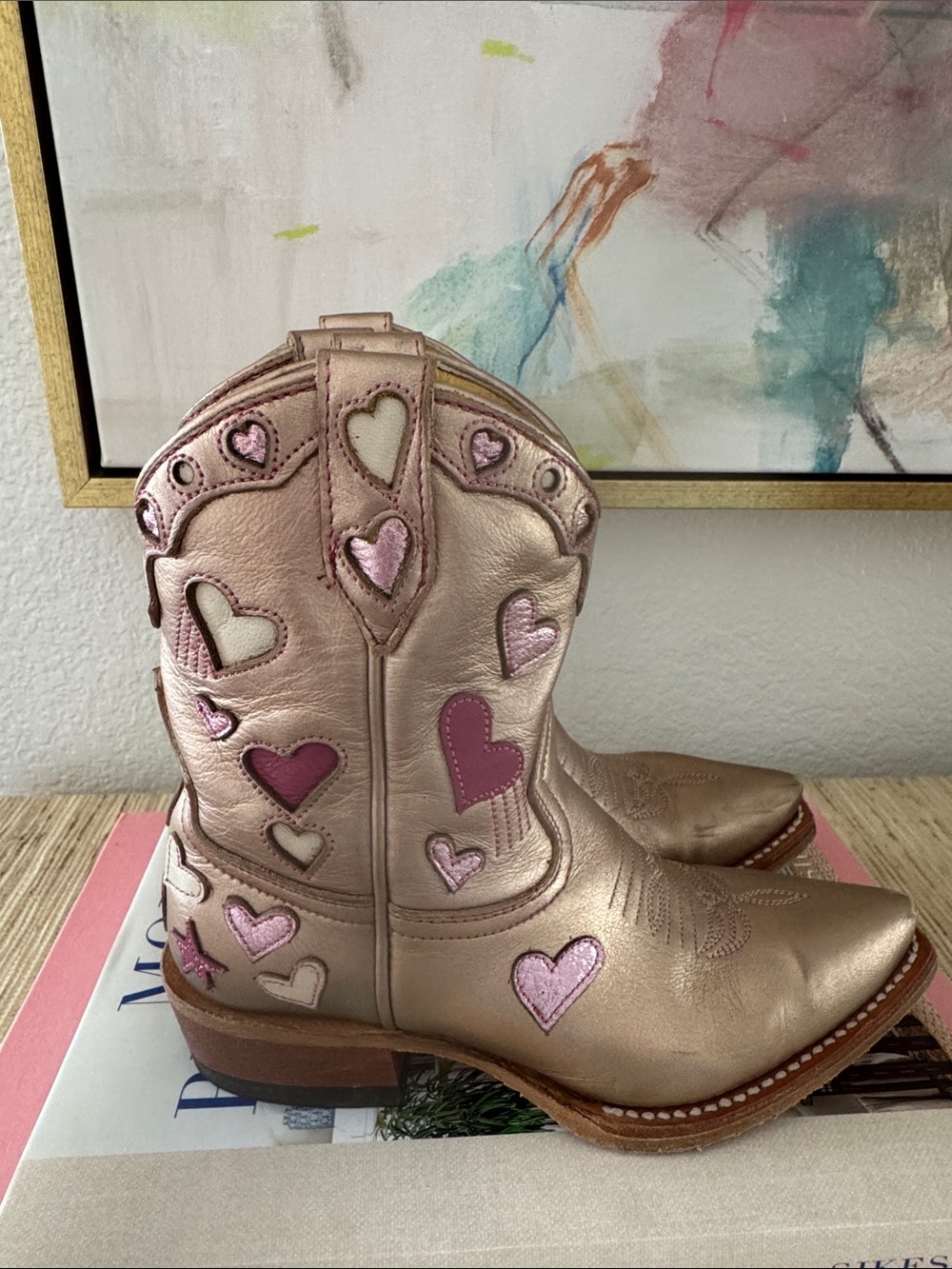 Miron Crosby Nell Metallic Rose Gold Girls Boots